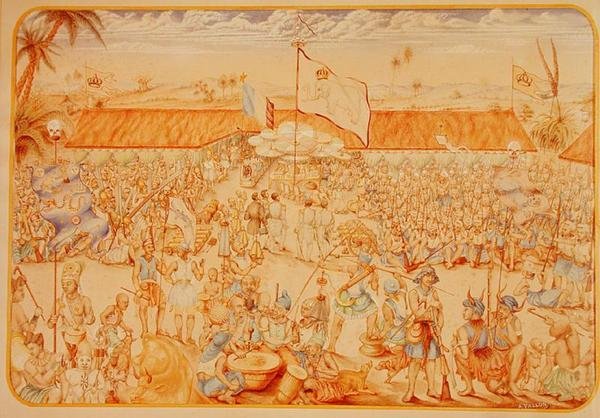 Empfang durch den König von Dahomey für die französischen Gesandten von French School