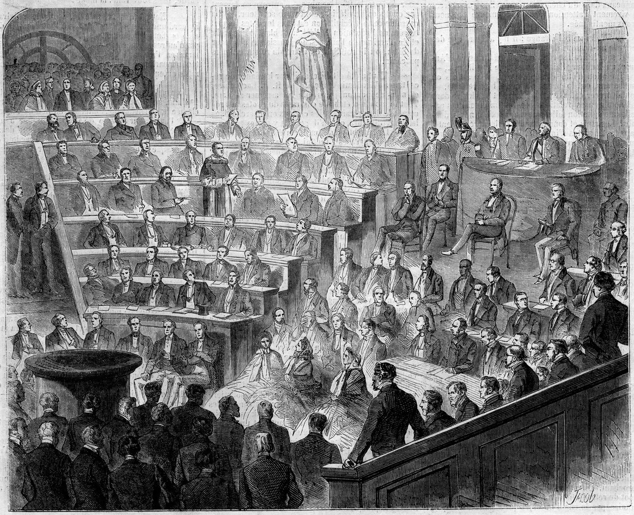 Empfang von Henri Lacordaire (1802-1861), französischer Priester und Dominikaner, an der Académie Française, 24. Januar von French School