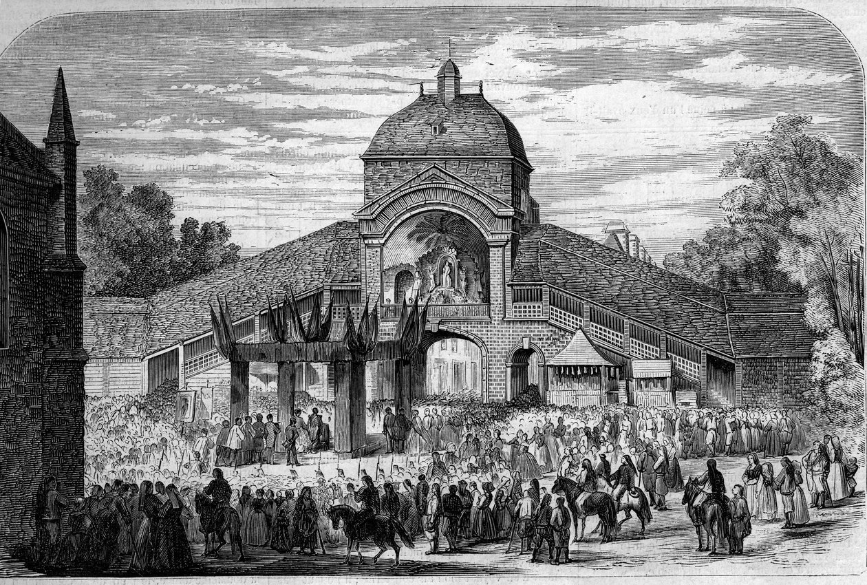 Religiöse Zeremonie - 15. August 1858: Messe der Himmelfahrt gefeiert am Altar der Pilger von Saint Anne d