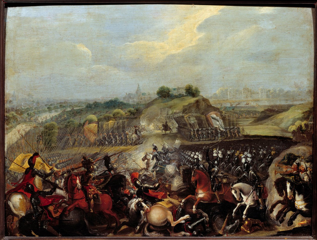Religiöse Kriege: Heinrich IV. in der Schlacht von Ivry am 14.03.1590 von French School