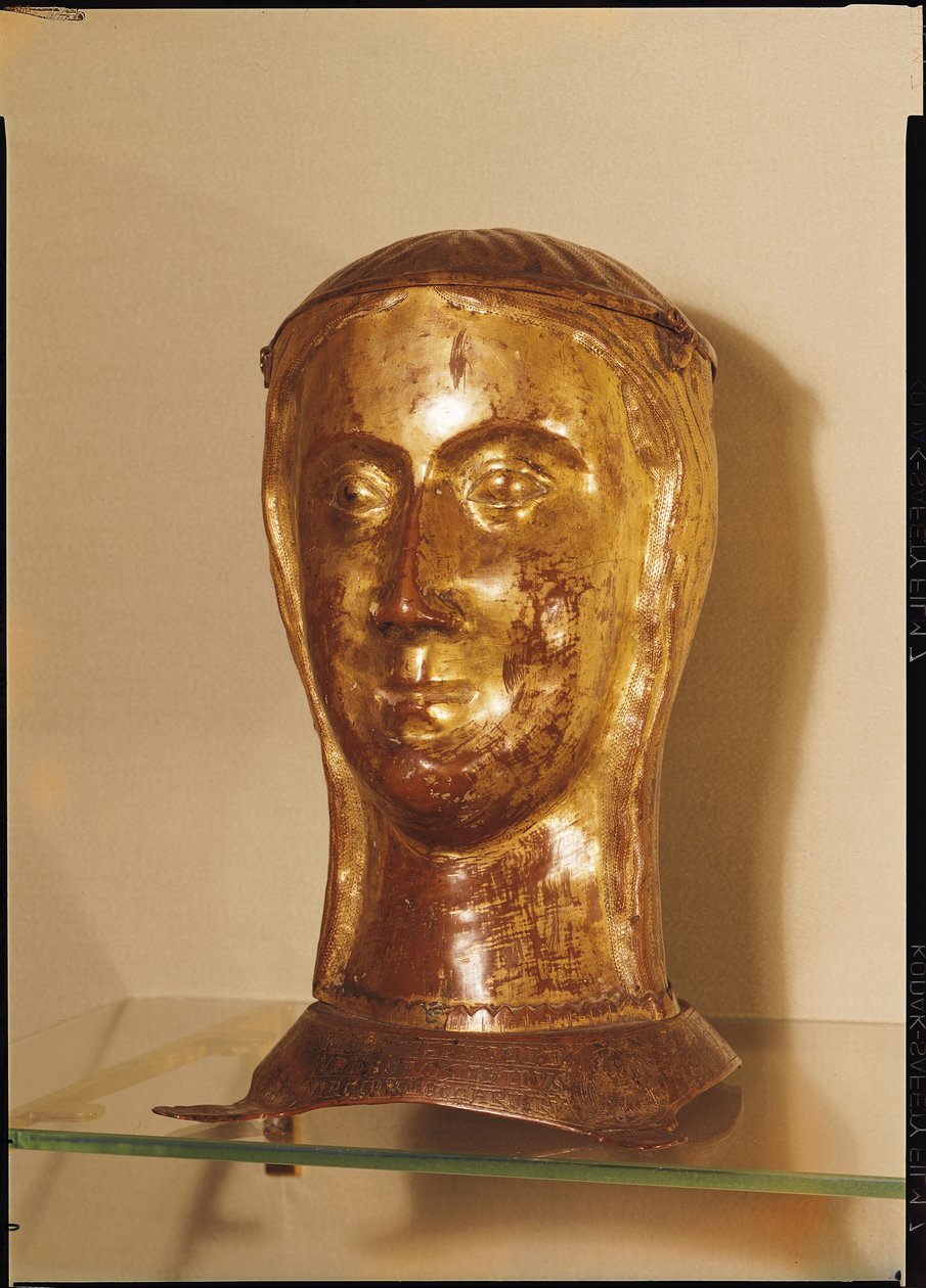 Reliquienkopf eines Begleiters von St. Ursula, ca. 1300, Limoges von French School