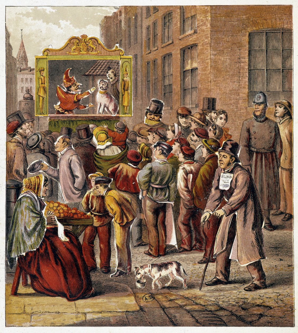 Darstellung von Guignol - in „Magasin des petits enfants“ von French School