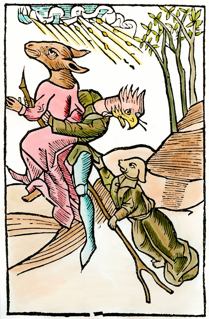 Darstellungen von Dämonen und Lamien aus dem Dämonologie-Handel „De lamiis et phitonicis mulieribus“ (Von Hexen und Wahrsagerinnen) von Ulrich Molitor, herausgegeben von Johan Pruss (aktiv um 1488-1493). 1499. Paris. Dekorative Künste von French School