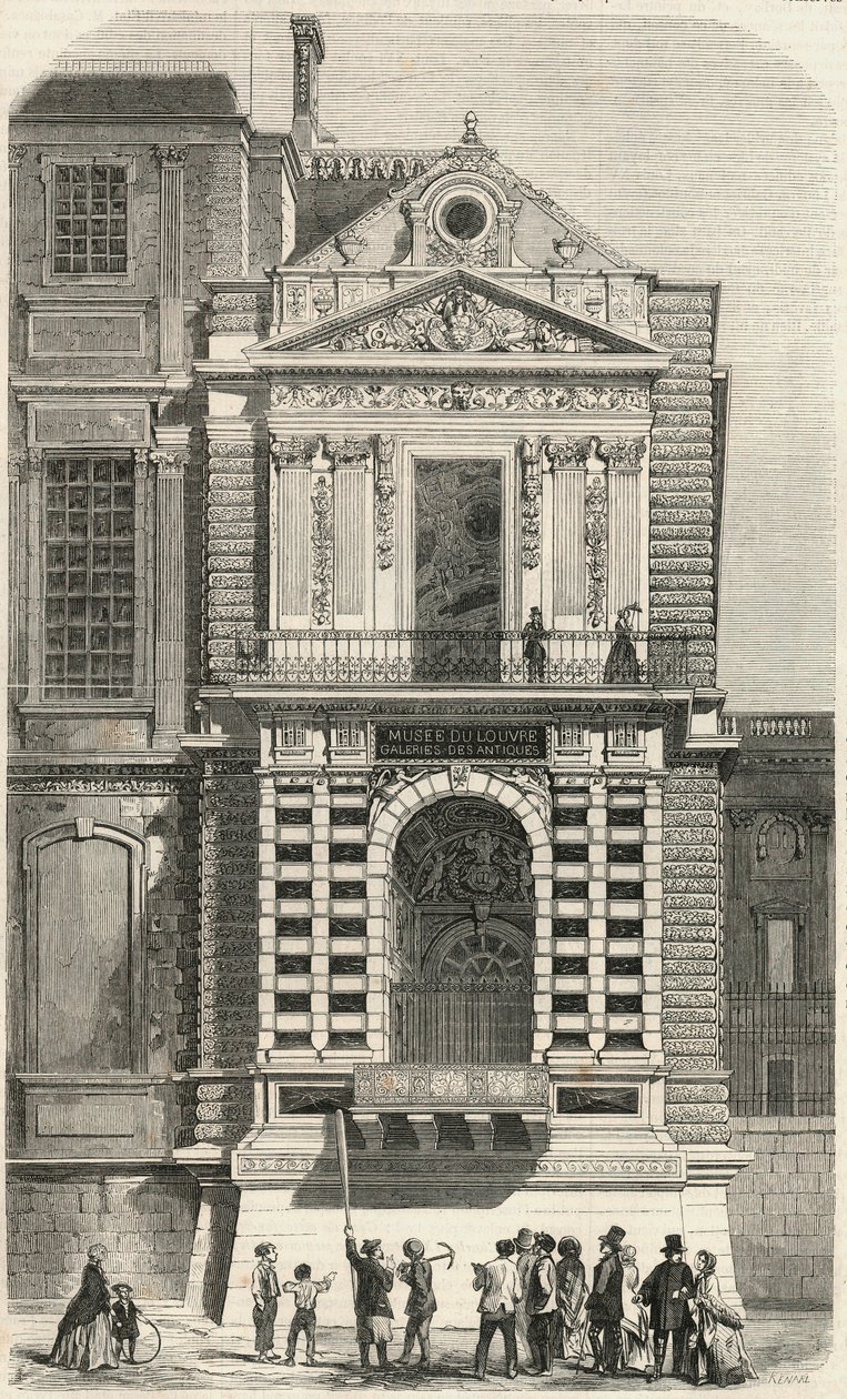 Restaurierung der als Charles IX bekannten Fenster im Louvre im 19. Jahrhundert - Gravur in "Tableau-de-Paris" von Edmond Texier 1852 von French School
