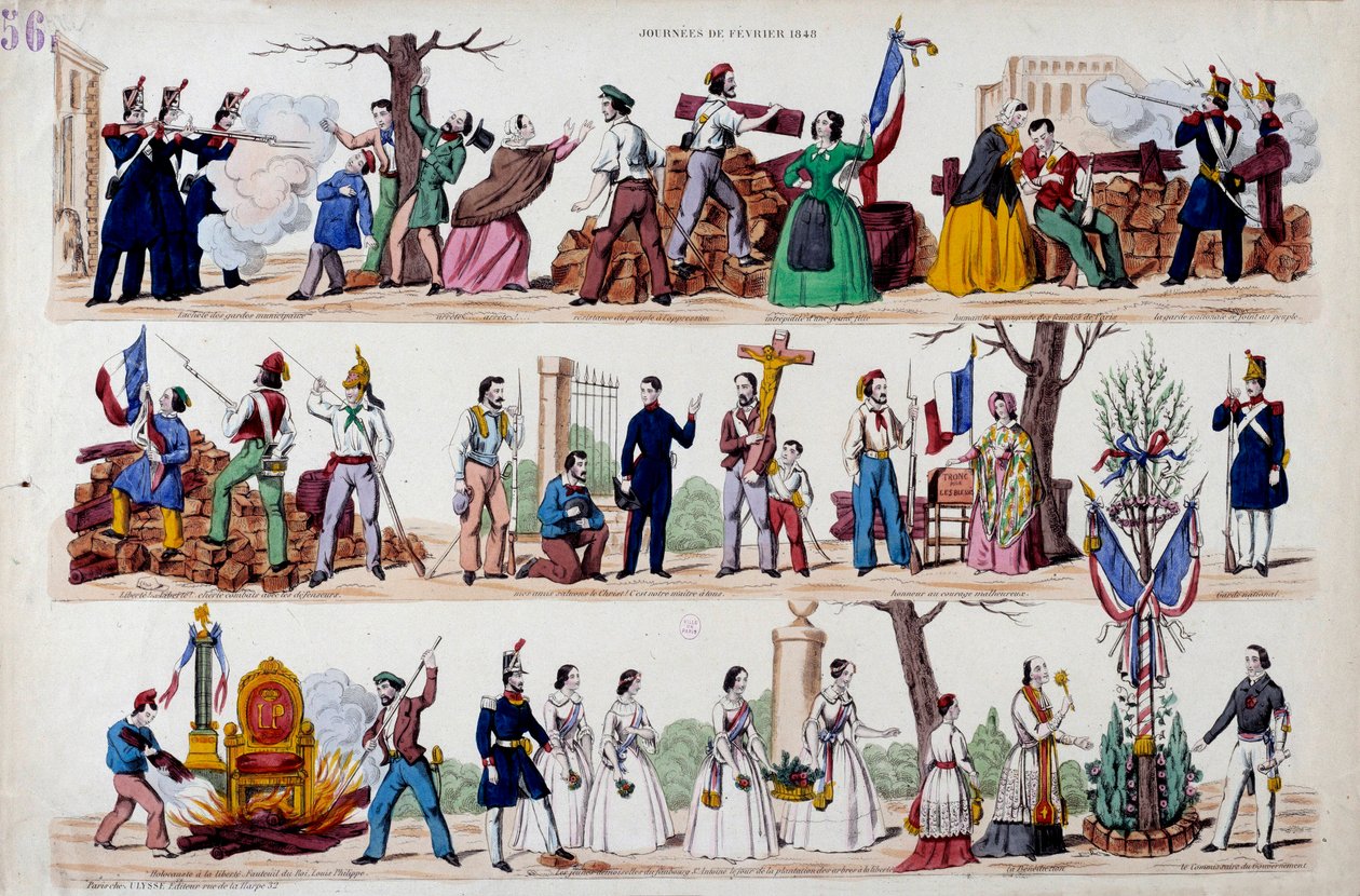Revolution von Februar 1848: Die großen Momente des Aufstands vom 23. Februar von French School