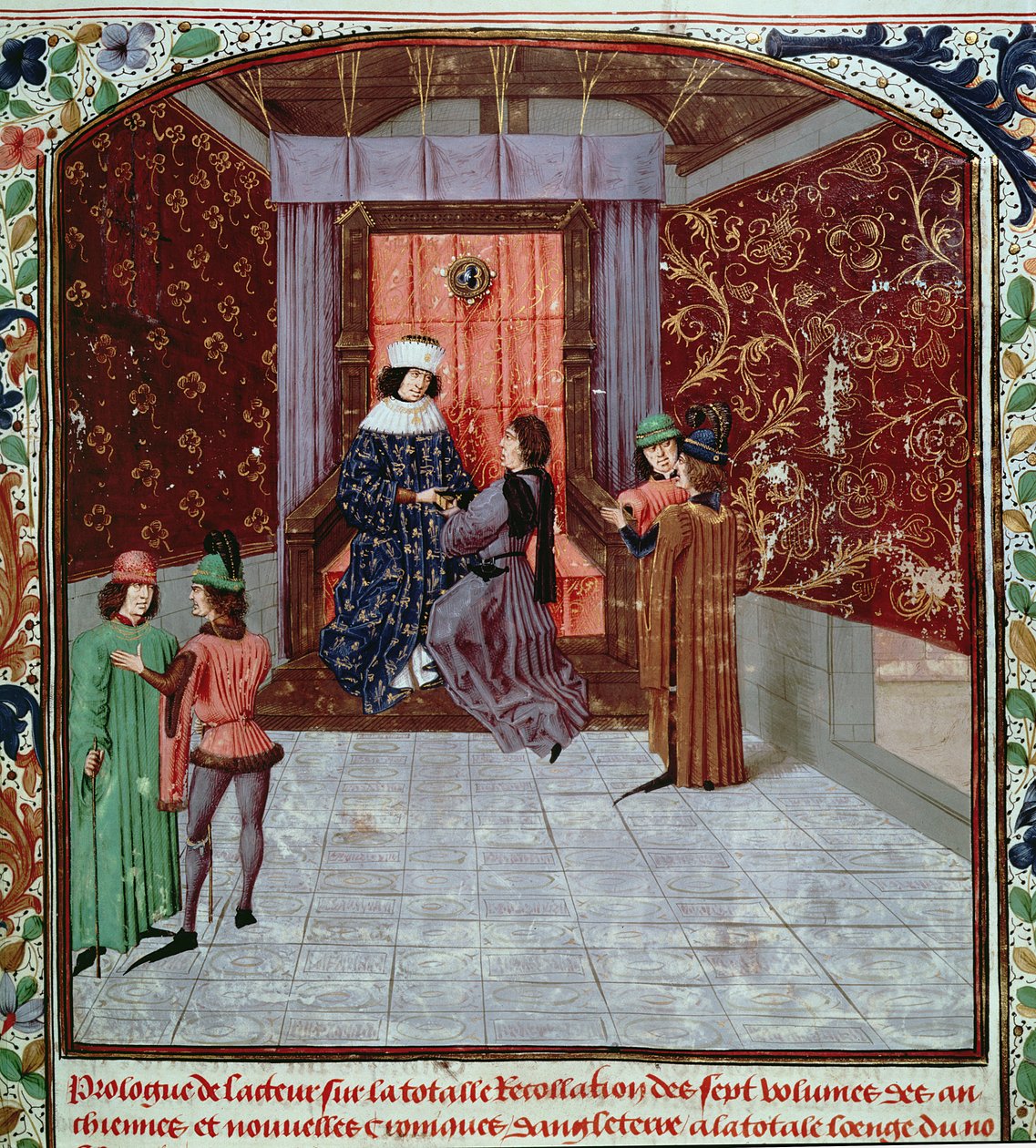 Eduard IV. erhält das Buch vom Autor, aus 