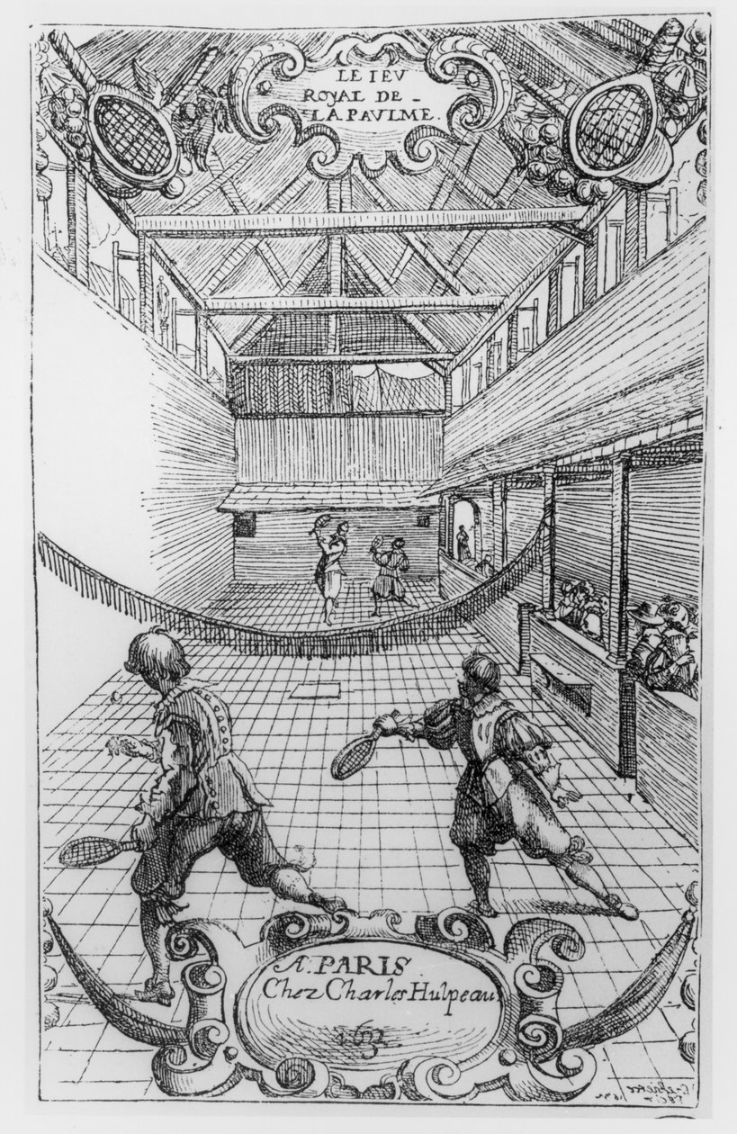 Königliches Tennis, Frontispiz aus Jeu Royal de la Paume, 1632 von French School