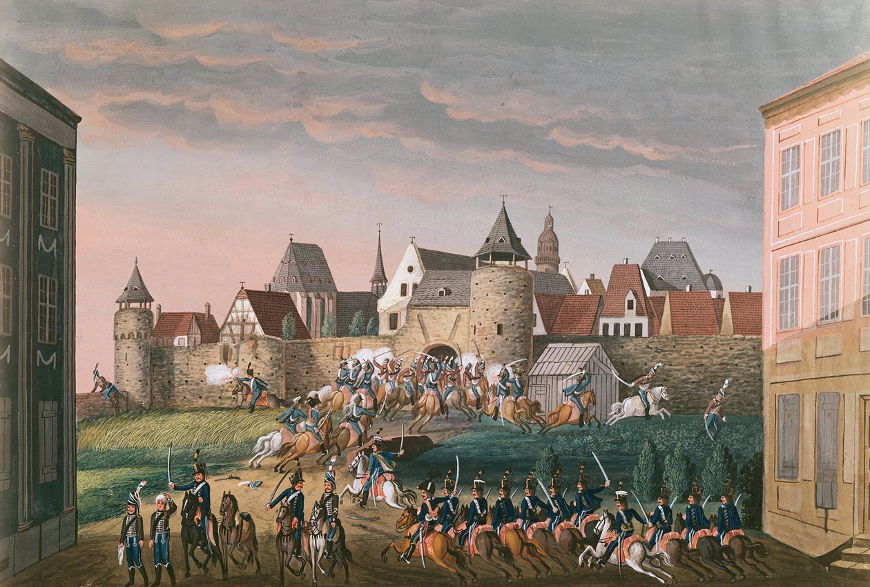 Ansturm der kaiserlichen Truppen bei Hoscht, 28. August 1800 von French School