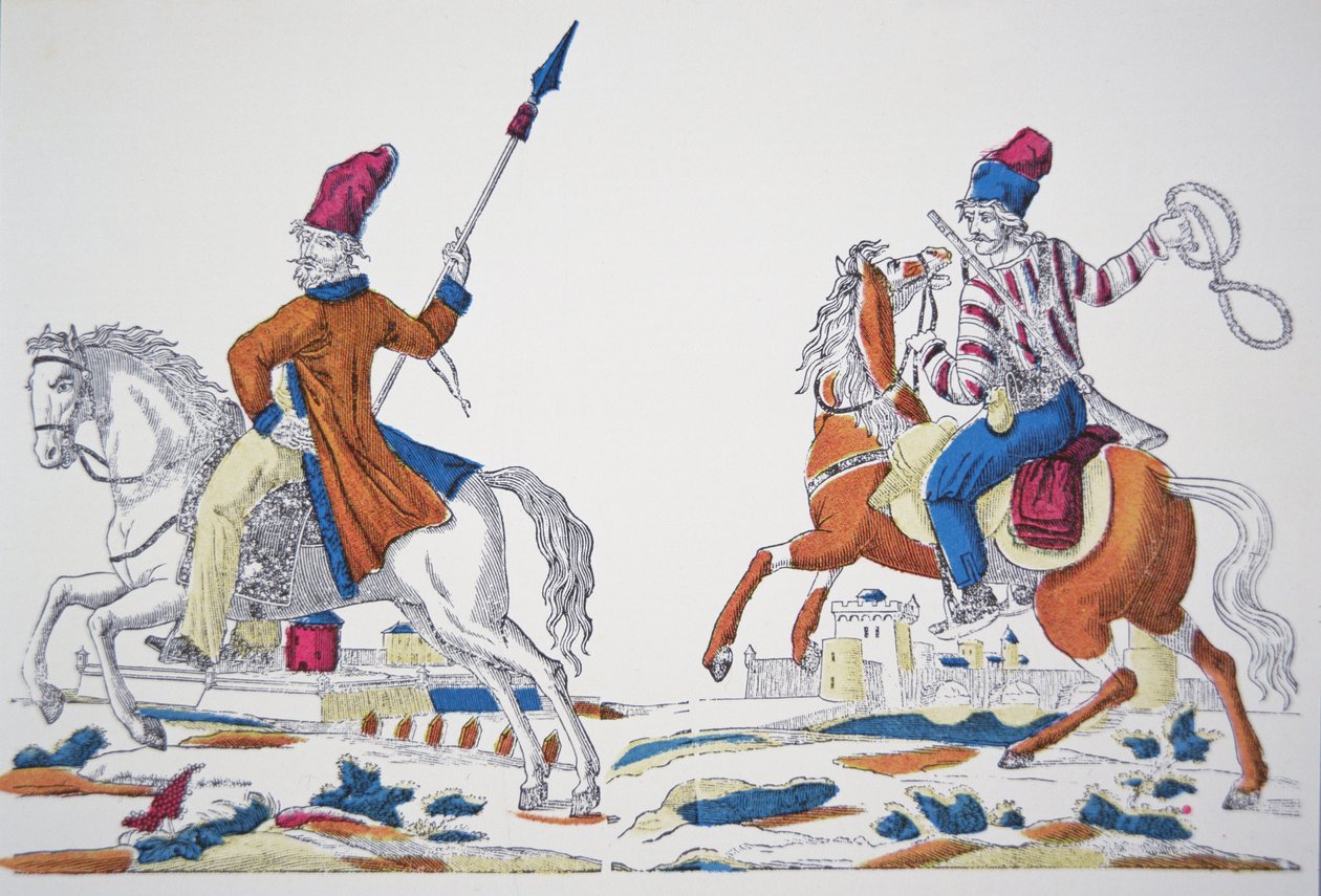 Russische Kosaken zur Zeit von Napoleons Invasion 1812 von French School