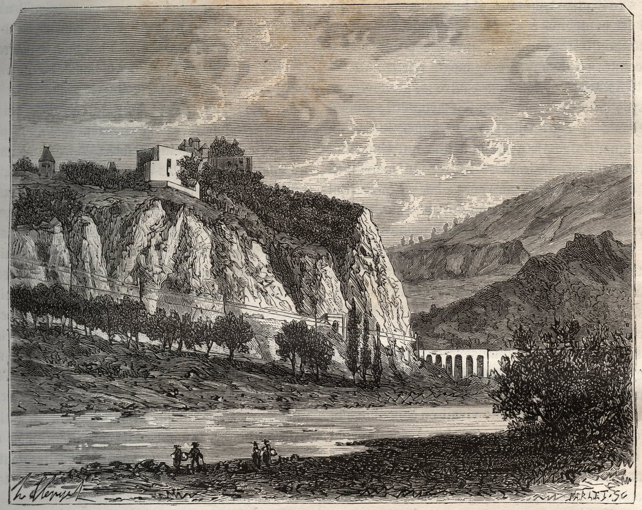Saint-Paul-en-Cornillon (Saint Paul en Cornillon) - Loire, in der Region Rhône-Alpes - Gravur in „La France illustrée: Geographie, Geschichte, statistische Verwaltung“ von V.-A. Malt-Brown. 1884 von French School