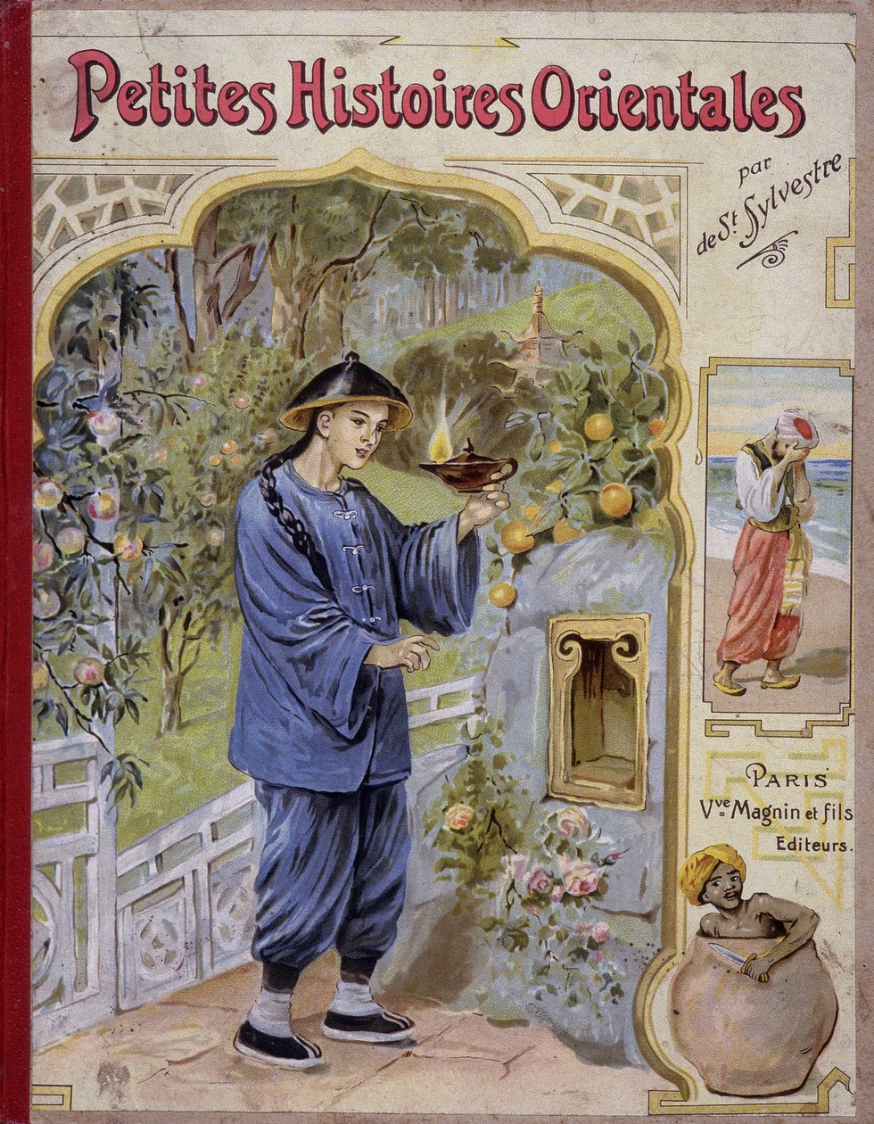 Szene aus „Kleine orientalische Geschichten“, arabische Erzählungen aus 1001 Nacht. An Silvester. von French School