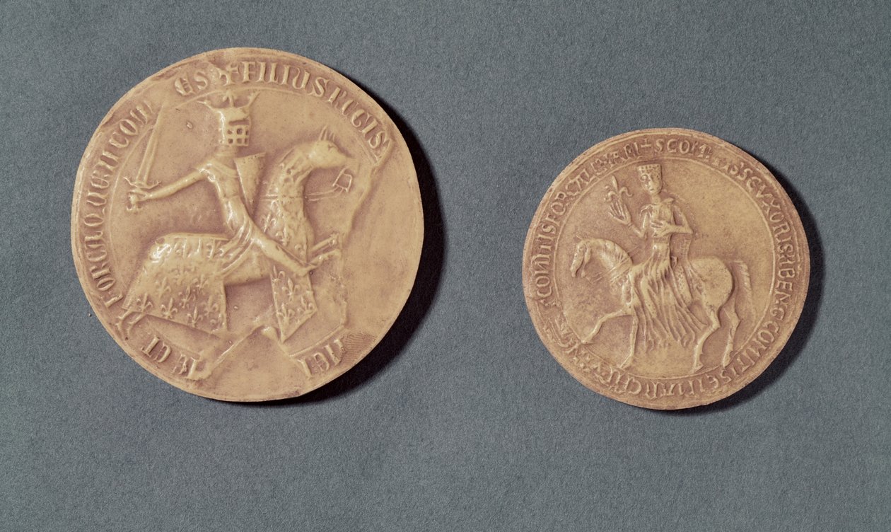 Siegel von Karl I. (1226-85) von Anjou und Beatrix (gest. 1267) von der Provence von French School