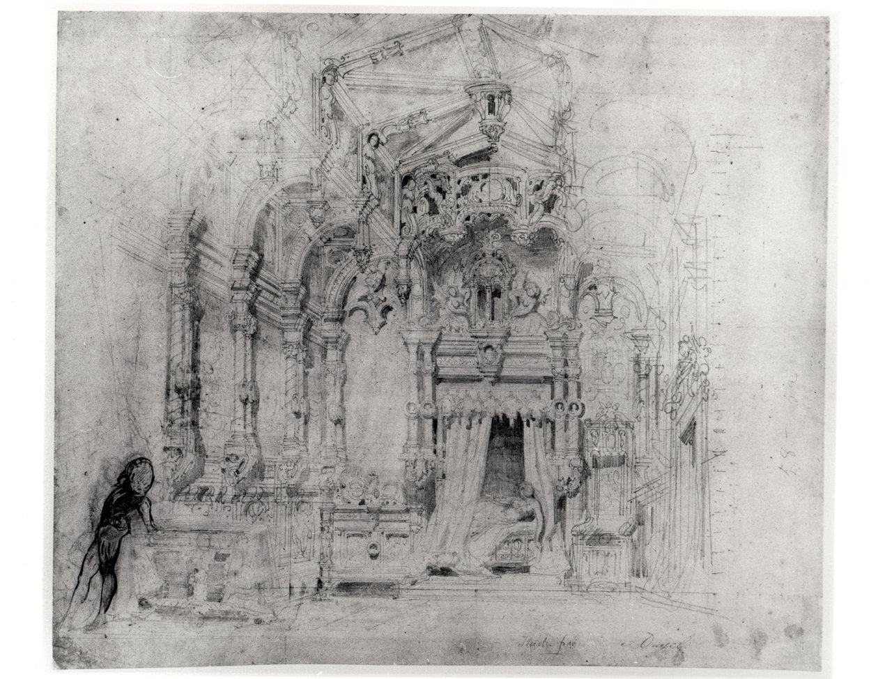 Bühnenbild für die erste Aufführung von Angelo, Tyrann von Padua von Victor Hugo, 1835 von French School