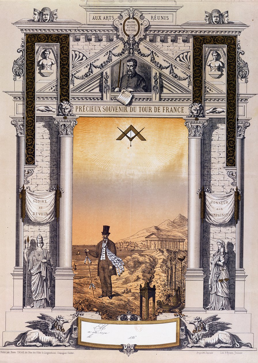 Erinnerung an eine Wanderschaft nach der Lehre, ca. 1860 von French School