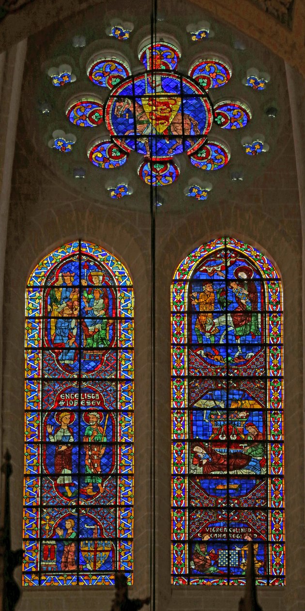 Die Heiligen Johannes und Jakobus; Anbetung der Könige; Die Geburt Christi; Die Flucht nach Ägypten; Beaufort Ritter; Stifter von French School