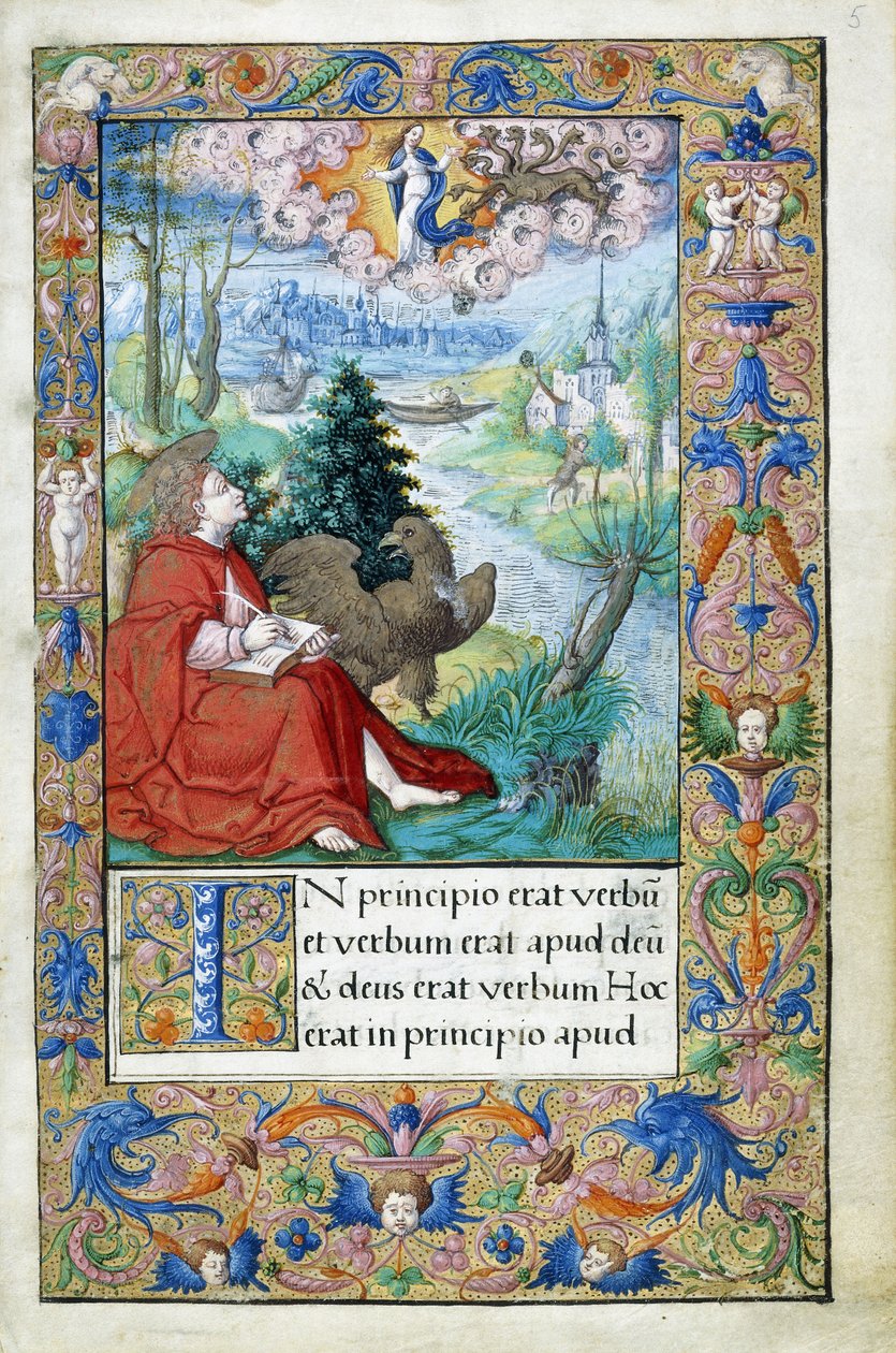 St. Johannes von Patmos, aus einem Stundenbuch für Franz I., ca. 1532-1540 von French School