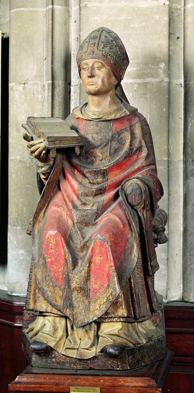 St. Germain, Bischof von Auxerre (polychromes Holz) von French School