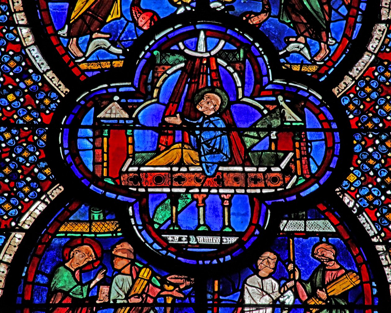 St. Johannes Fenster: Erwartet Tod und Auferstehung von French School