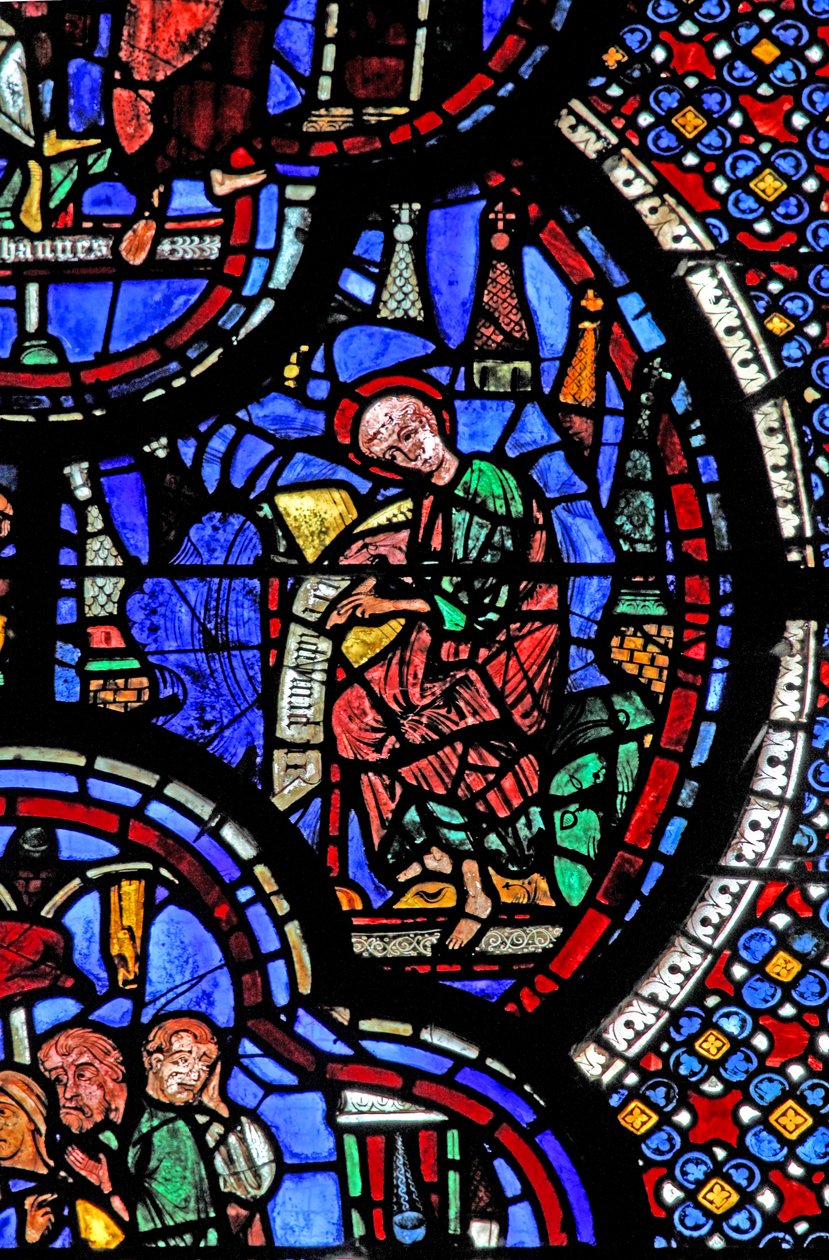 St. Johannes Fenster: Auf Patmos schreibt er die Apokalypse von French School