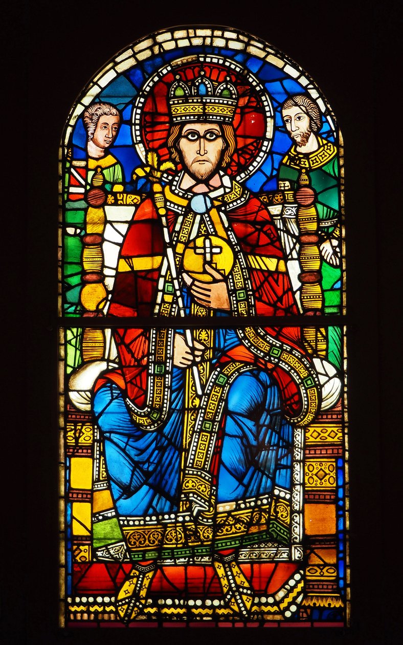 Buntglas. Kaiser in Majestät, spätes 12. Jahrhundert von French School