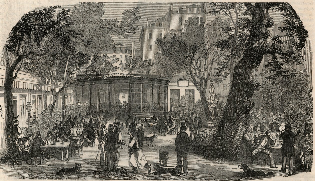 Stempel von Cheval Blanc in Paris im 19. Jahrhundert - Gravur in „Tableau-de-Paris“ von Edmond Texier 1852 von French School