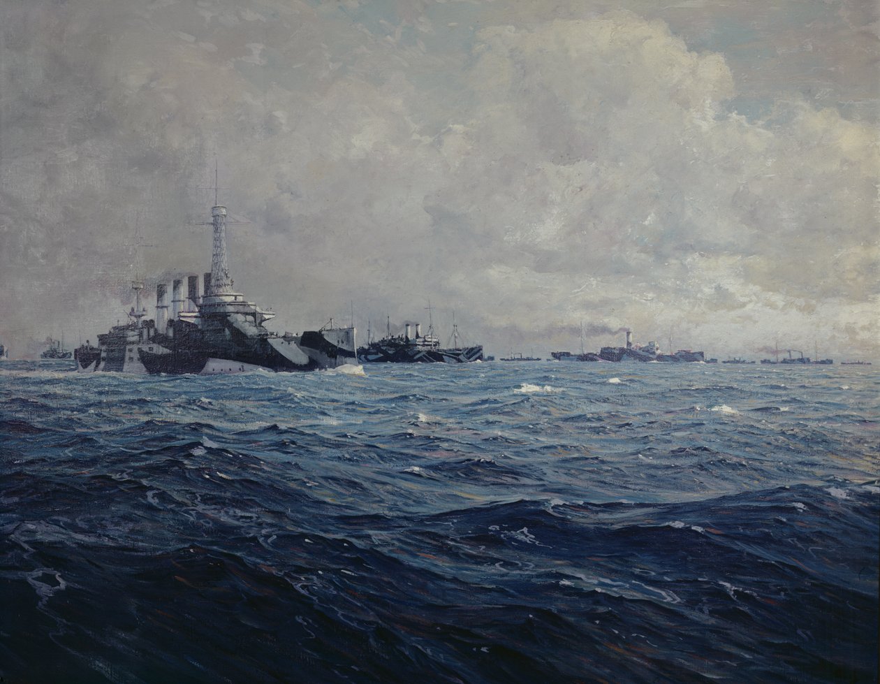 Die Ankunft der amerikanischen Flotte in Frankreich, 1917 von French School