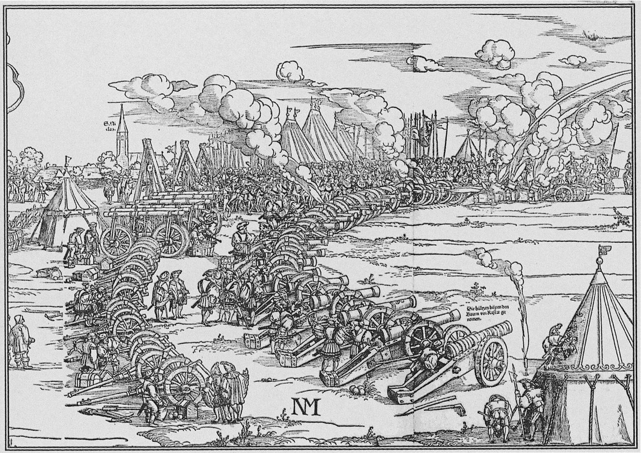 Der Artilleriepark von Karl V., 1530 von French School