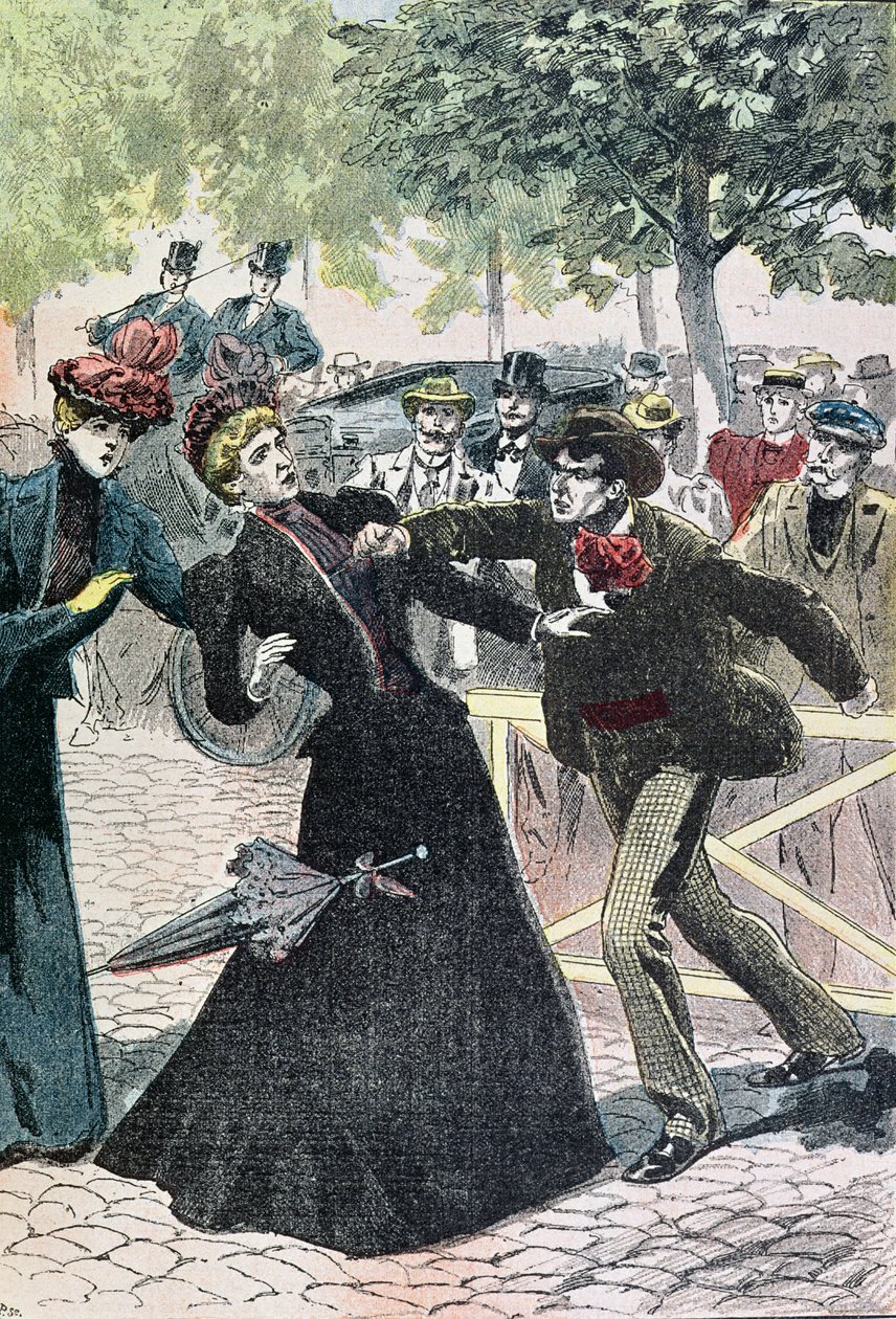 Die Ermordung von Elisabeth, Kaiserin von Österreich durch Luccheni, 10. September 1898, Illustration aus Le Pèlerin, 1898 von French School