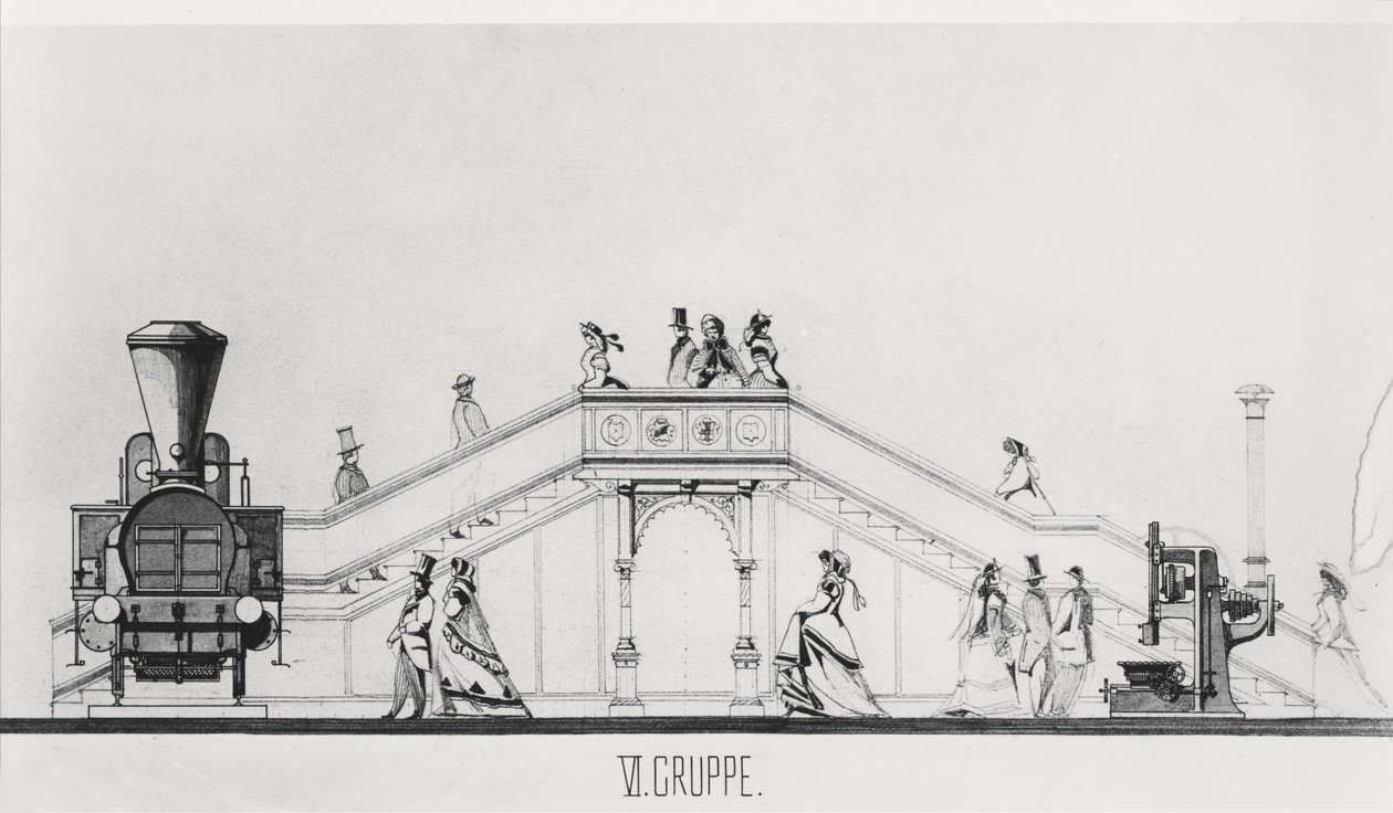 Der österreichische Pavillon auf der Weltausstellung von 1867 von French School