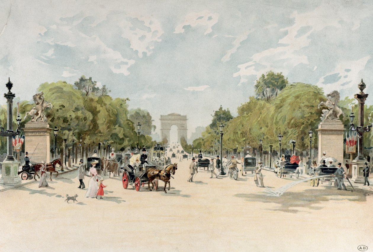 Die Avenue des Champs-Elysees, ca. 1895 von French School