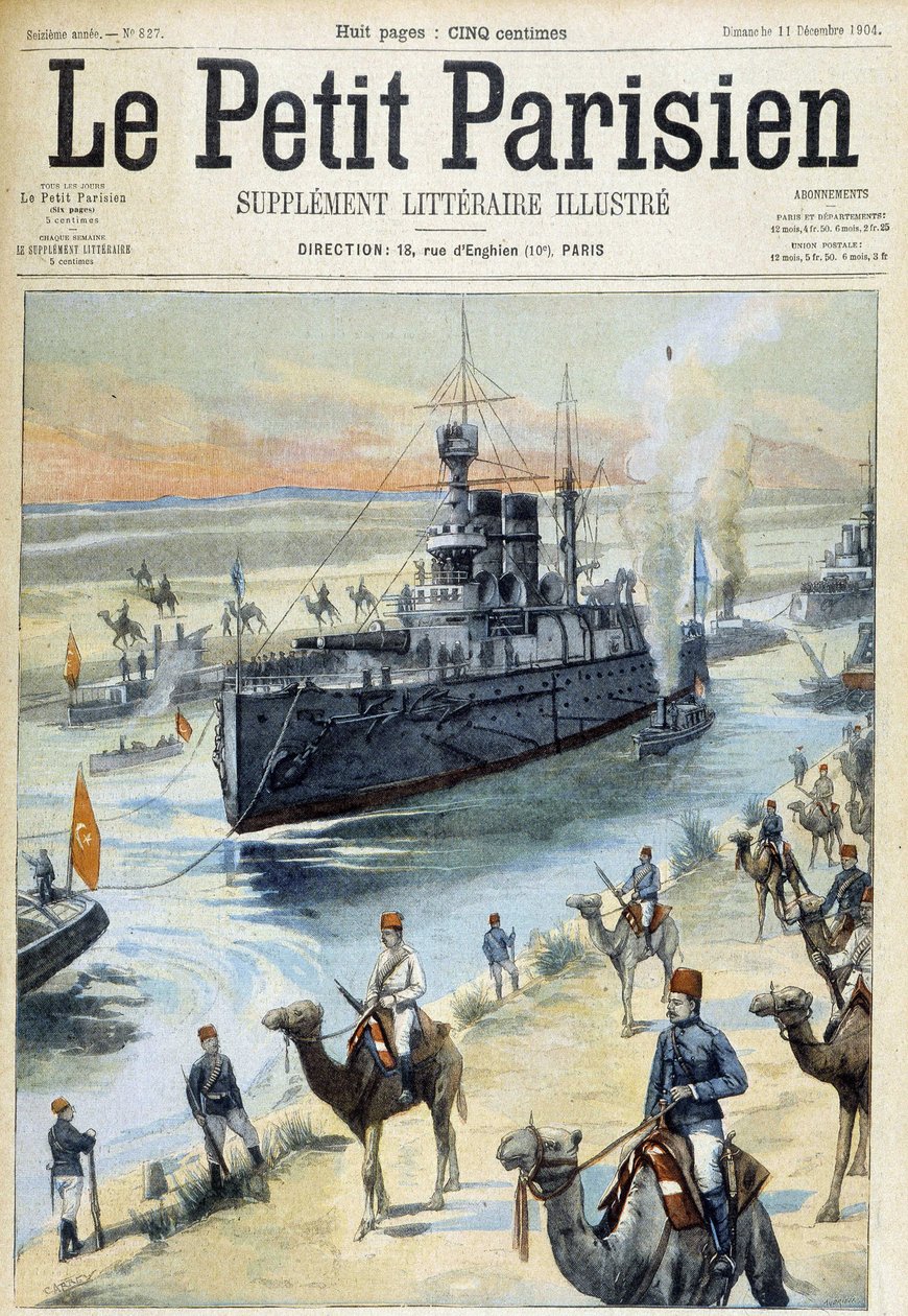 Das Baltische Geschwader durchquert den Suezkanal - in „Le Petit Parisien“ vom 11.12.1904 von French School