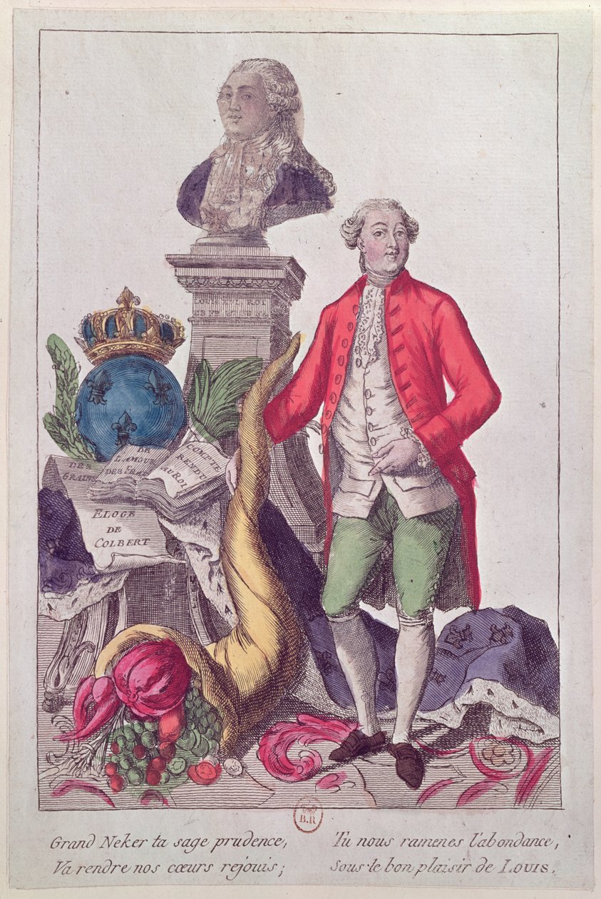 Der Ruf von Jacques Necker (1732-1804) am 16. Juli 1789 von French School