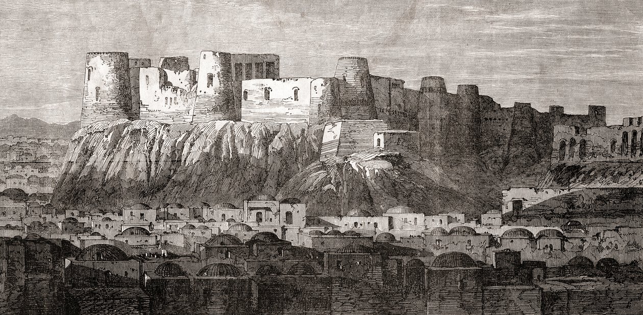 Die Zitadelle von Herat und Qala Iktyaruddin, Herat, Afghanistan, aus 