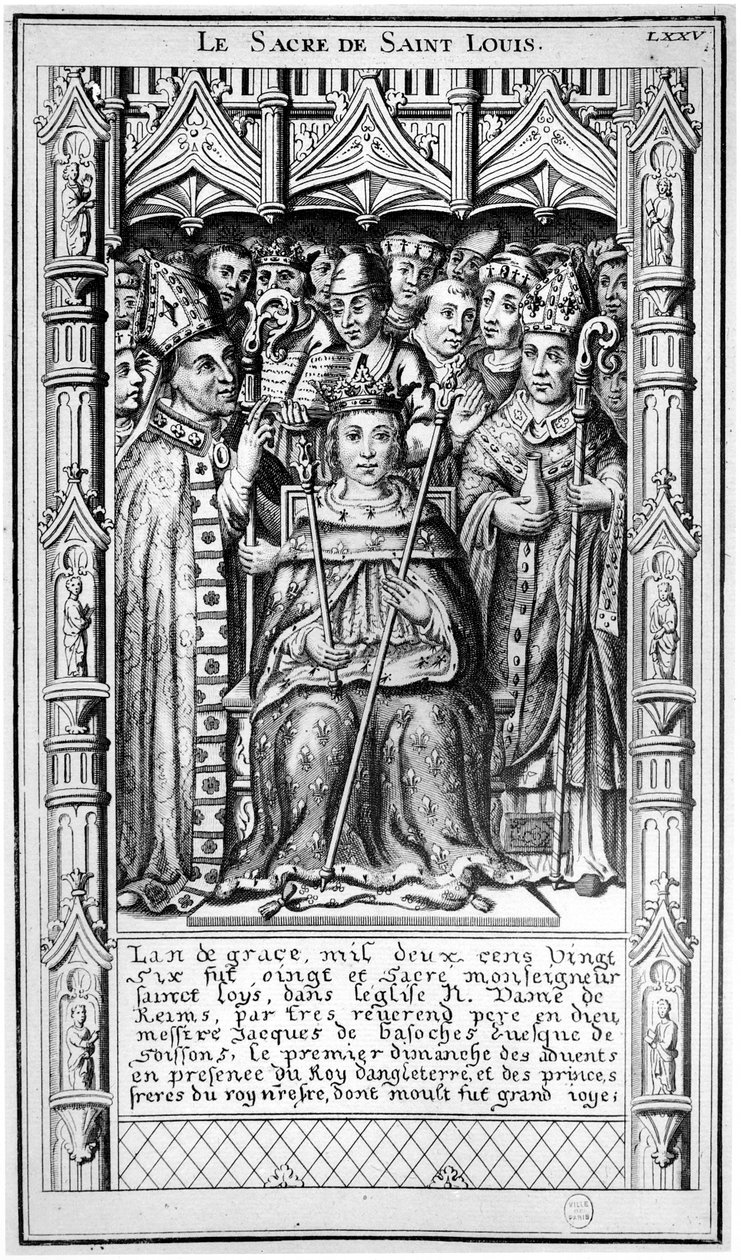 Die Weihe von St. Louis im Jahr 1226, 16.-17. Jahrhundert von French School