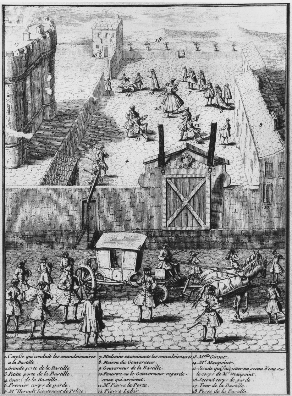 Die Konvulsionäre von Saint-Médard werden ins Gefängnis der Bastille gebracht, ca. 1730 von French School