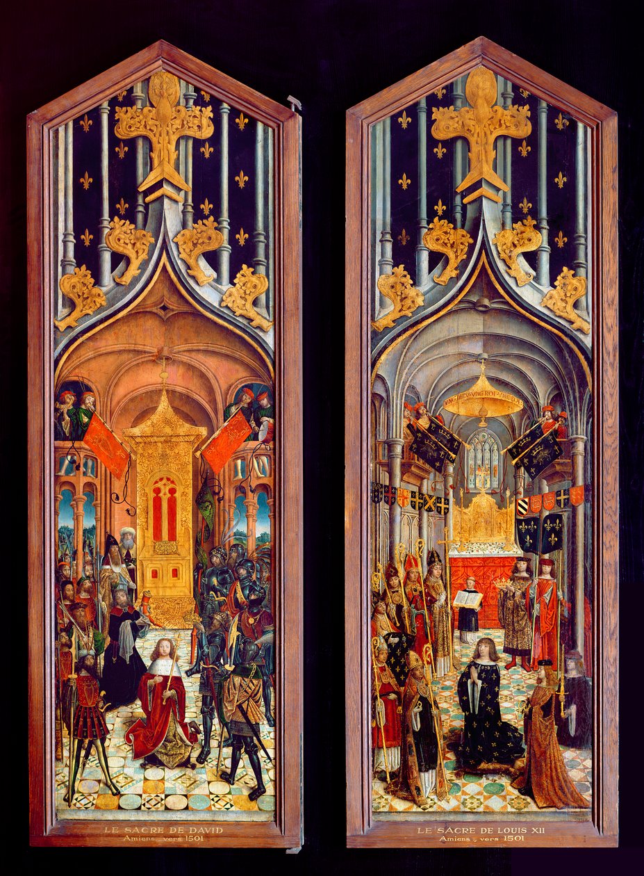 Die Krönung von David und Ludwig XII. (1462-1515) 1501 von French School