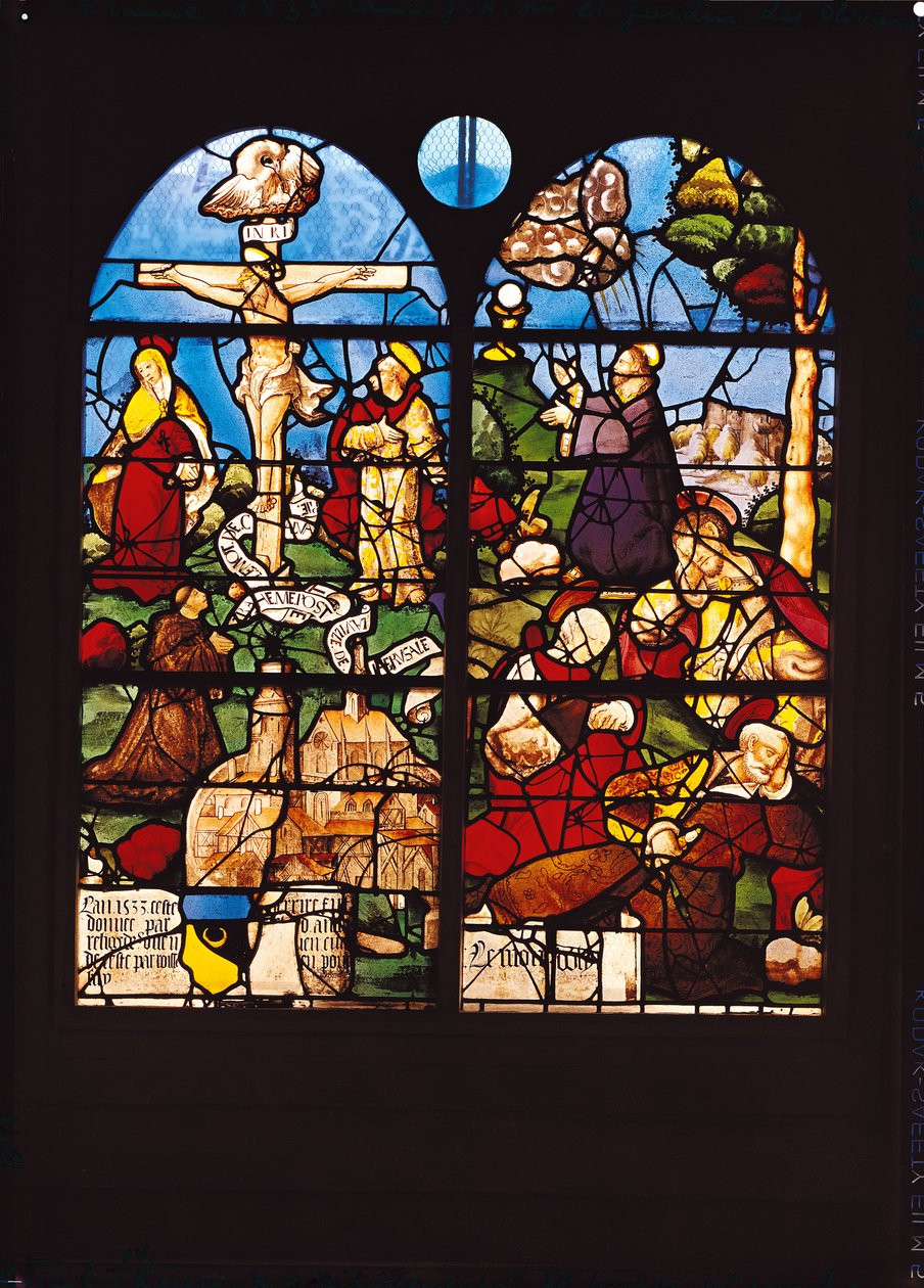 Die Kreuzigung und der Ölberg, 1533 von French School