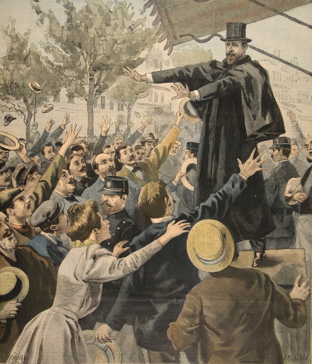 Das Deroulede-Treffen: am Ausgang, Illustration aus Le Petit Journal: Supplement illustre, 9. Oktober 1898 von French School