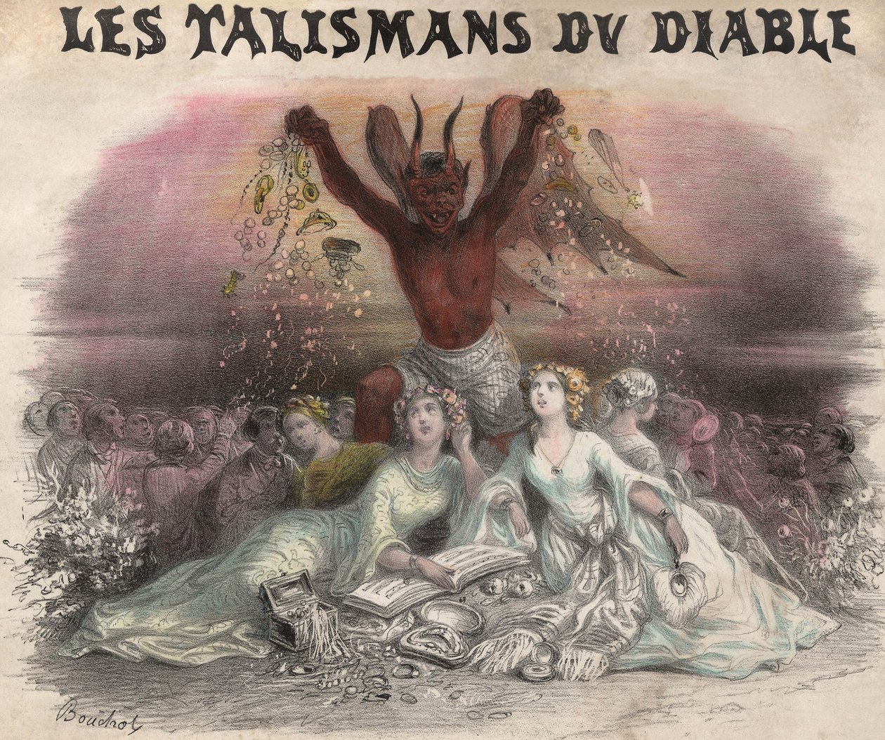 Die Talismane des Teufels, Lied für Quadrille. Lithografie von French School