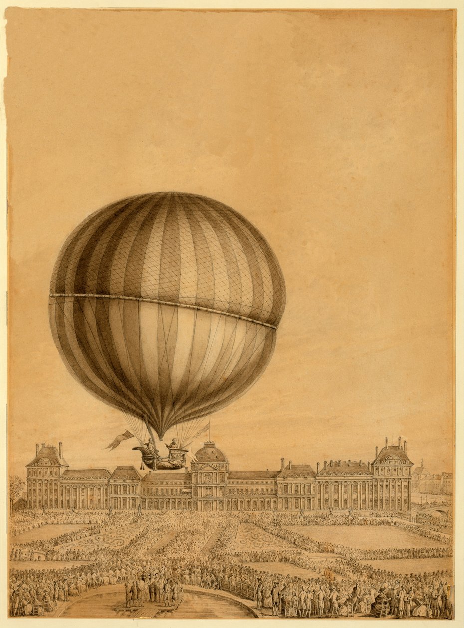 Der erste bemannte Gasballonflug, 1. Dezember 1783, ca. 1783 von French School