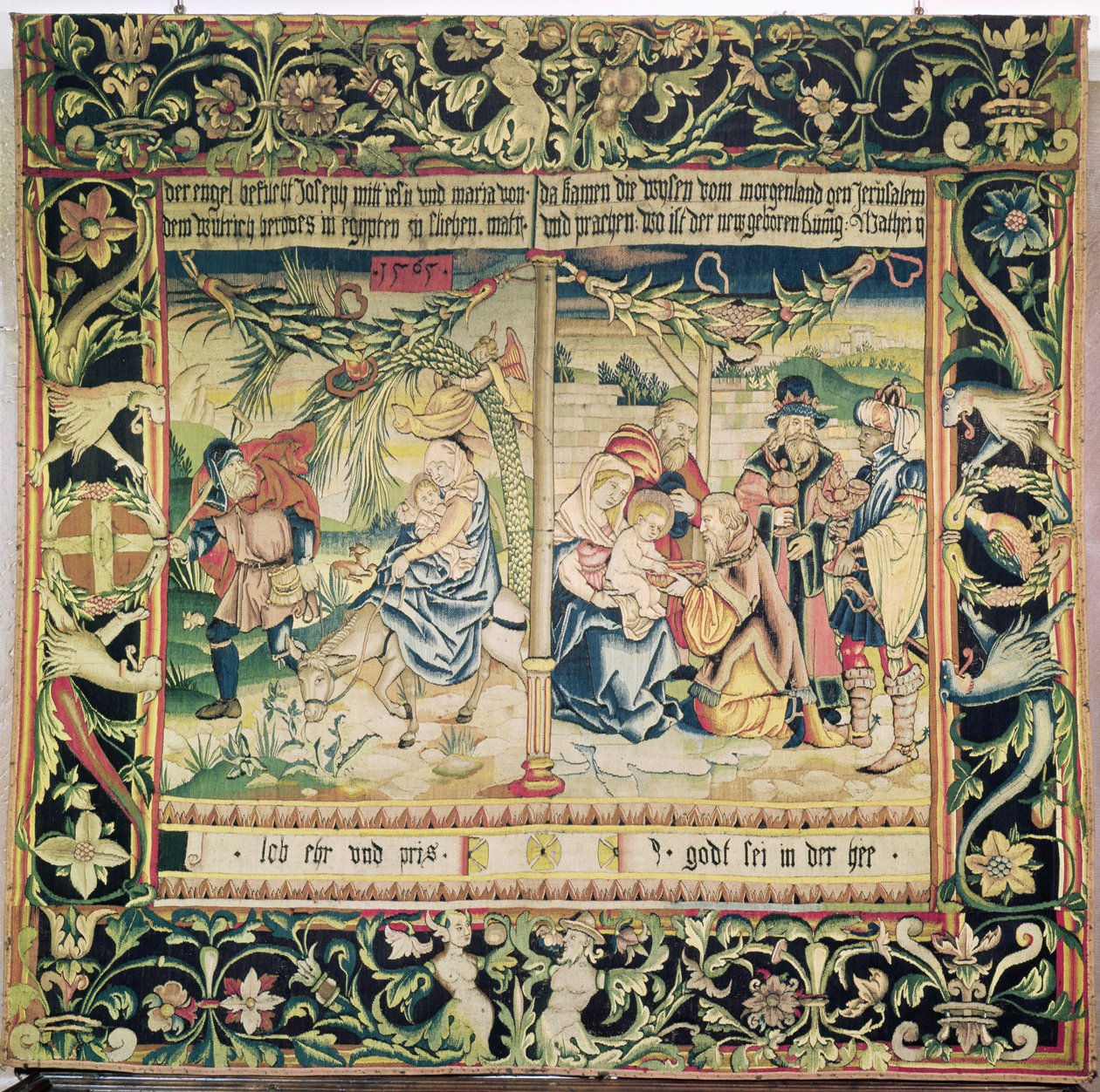 Die Flucht nach Ägypten und die Anbetung der Weisen von French School