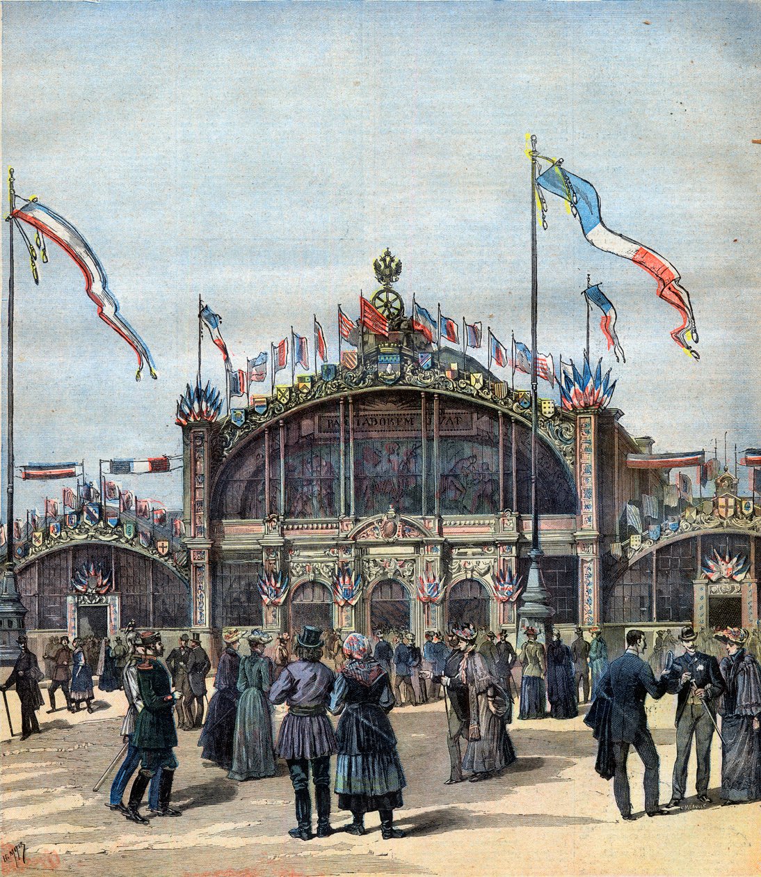 Die französische Ausstellung in Moskau (Mai-Okt 1892) Ansicht der Fassade. Illustration für Le Petit Journal von French School
