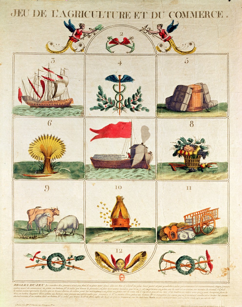 Das Spiel der Landwirtschaft und des Handels, spätes 18. Jahrhundert von French School