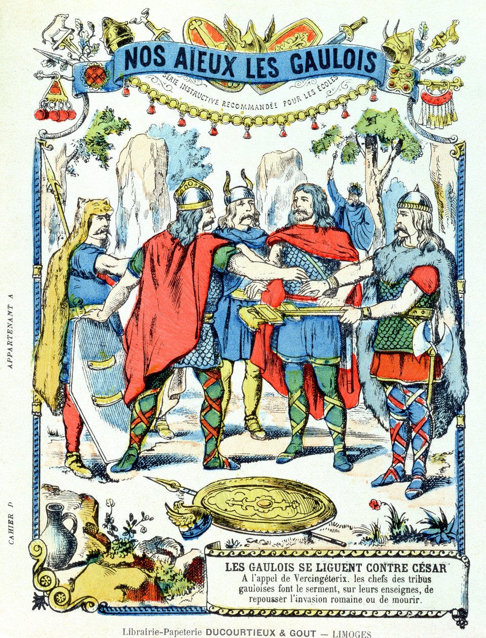 Die gallischen Anführer im Bündnis gegen Julius Caesar (100-44 v. Chr.) unter der Führung von Vercingetorix (gest. 46 v. Chr.) von French School
