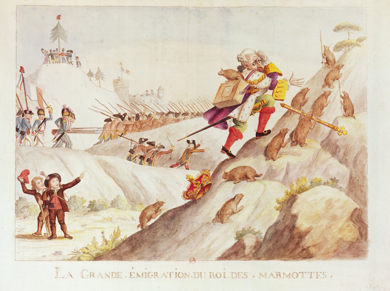 Die große Wanderung des Murmeltierkönigs, 1792 von French School