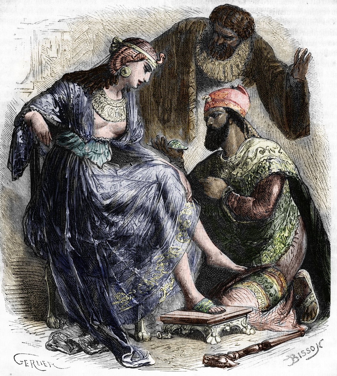 Die griechische Hetäre und Kurtisane Rhodope und der Pharao Psammetich von French School
