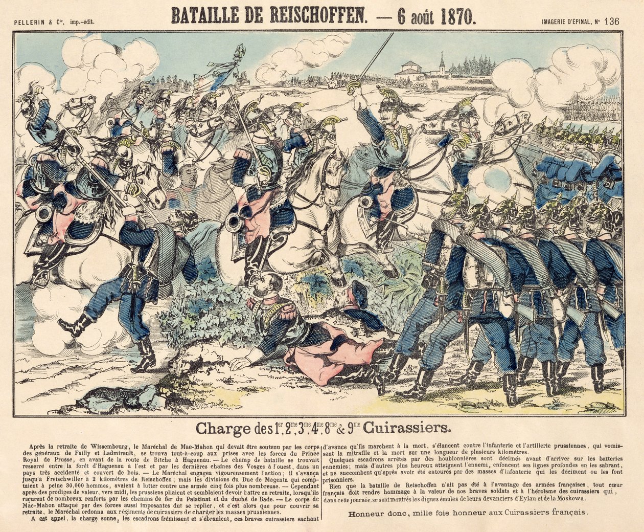 Der heroische Angriff der französischen Kavallerie während der Schlacht von Reichshoffen, 6. August 1870 von French School