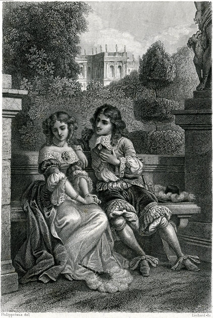 Der König von Frankreich Ludwig XIV. in der galanten Gesellschaft von Mademoiselle de la Vallière von French School