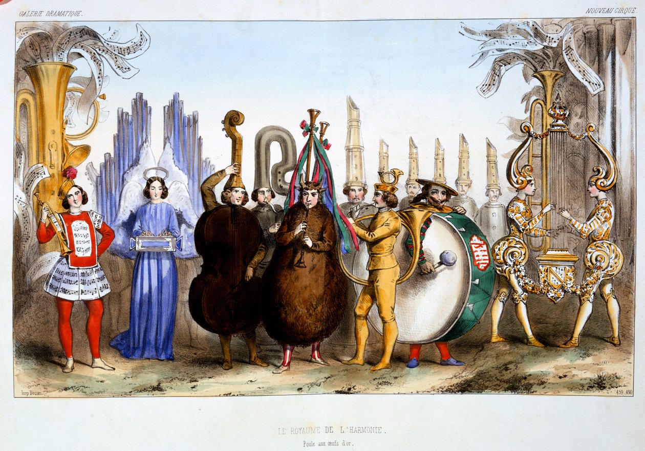 Das Königreich der Harmonie, aus Galerie Dramatique Costumes des Theatres de Paris von Dollet, Lacauchie & Lasalle, veröffentlicht 1844 von French School