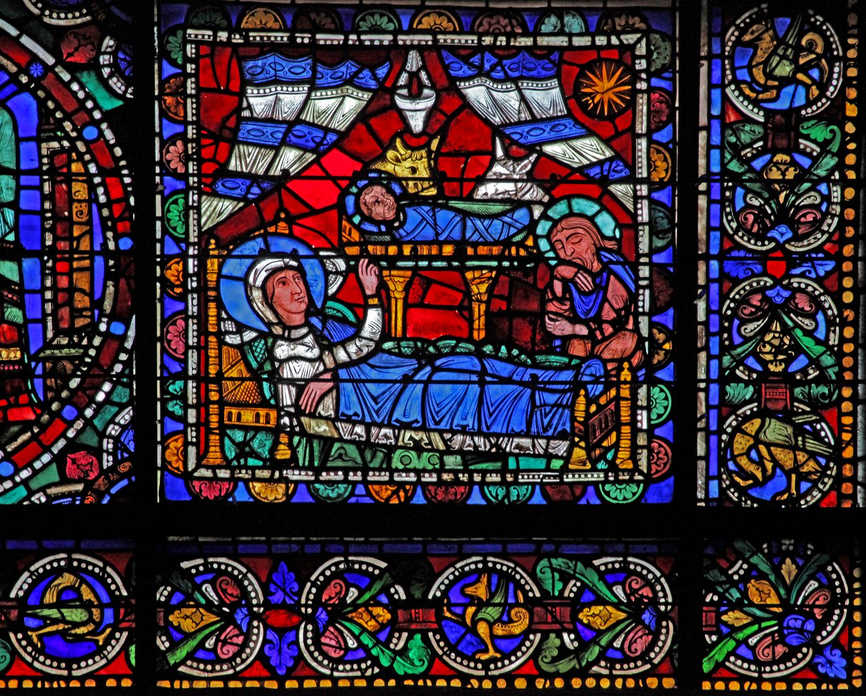 Das Leben Christi Fenster: Die Geburt Christi von French School